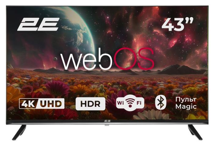 Телевизор 43" 2E LED 4K 60Hz Smart WebOS Black