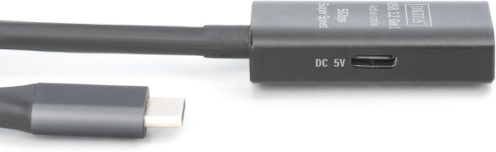 Подовжувач DIGITUS USB 3.2 Gen1 Active Cable 5G, C/M-C/F, 5м, чорний