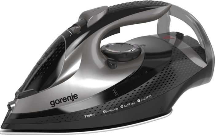 Праска Gorenje, 3250Вт, 420мл, паровий удар-250гр, верт. відпарювання, антинакип, автовідключення, керам. підошва, чорний