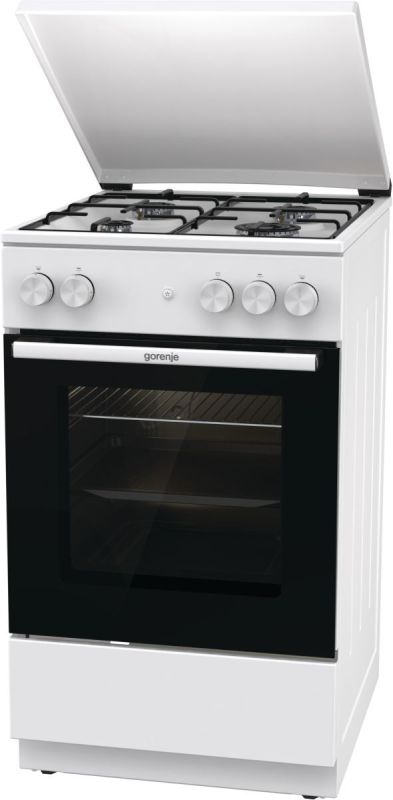 Плита Gorenje  газовая, 70л, 50x60см, эмалированные, с крышкой, белый
