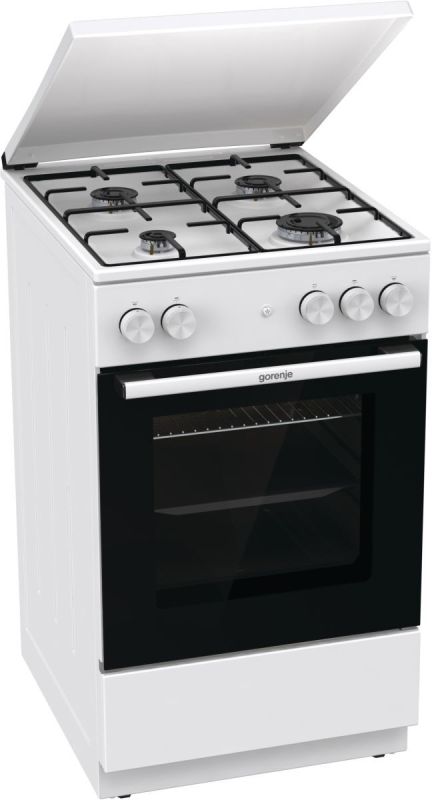 Плита Gorenje  газовая, 70л, 50x60см, эмалированные, с крышкой, белый