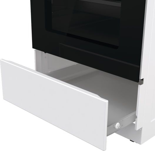Плита Gorenje комби, 68л, 50x60см, эмалированные реш, с крышкой, белый