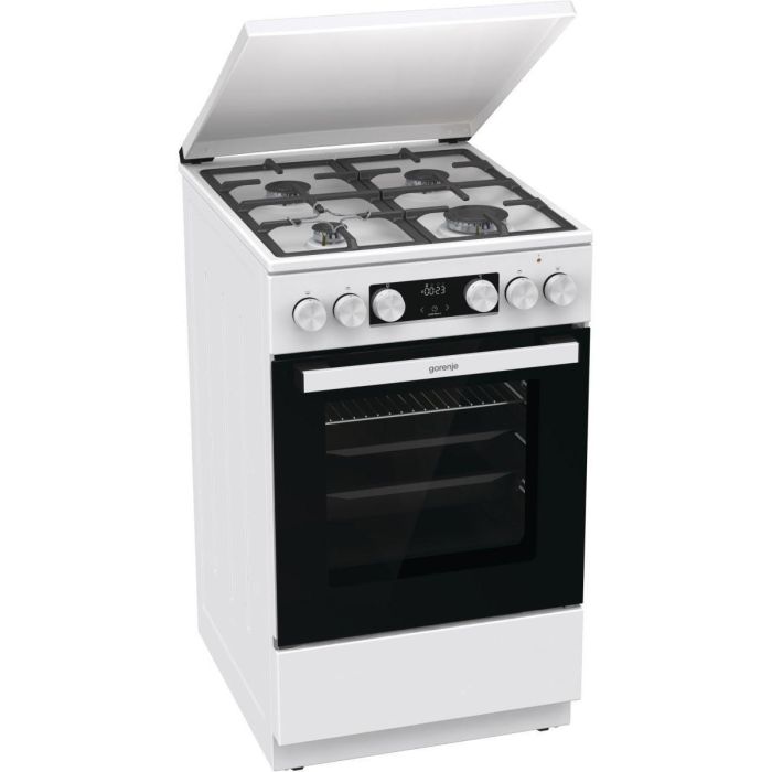 Плита Gorenje комби, 70л, 50x60см, IconLed, чугун, с крышкой, белый