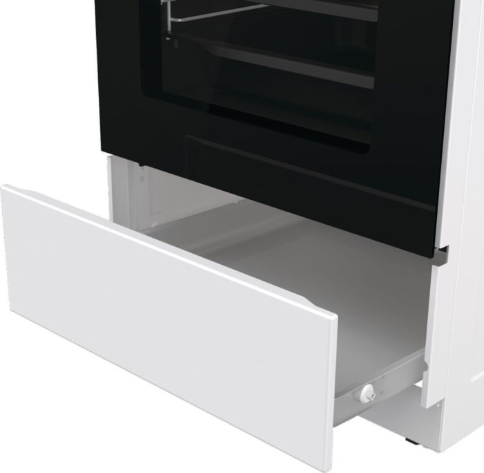 Плита Gorenje комби, 70л, 50x60см, дисплей,  чугун, белый