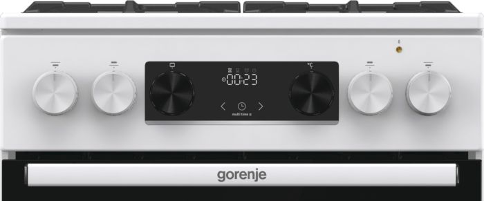 Плита Gorenje комбінована, 70л, 50x60см, дисплей, чавун, білий
