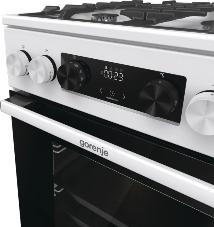 Плита Gorenje комбінована, 70л, 50x60см, дисплей, чавун, білий