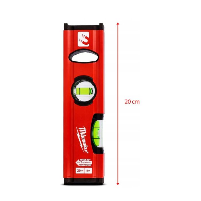 Уровень Milwaukee Slim Box, 20см, 2 капсулы, алюминиевый корпус
