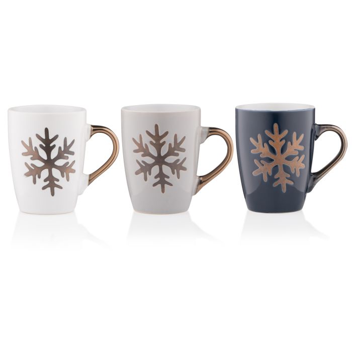 Чашка Ardesto Christmas Snowflake, 320мл, керамика, в ассортименте