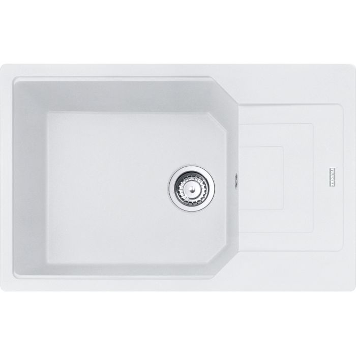 Мийка кухонна Franke Urban, фраграніт, прямокутник, з крилом, 780х500х220мм, чаша - 1, накладна, UBG 611-78 XL, білий