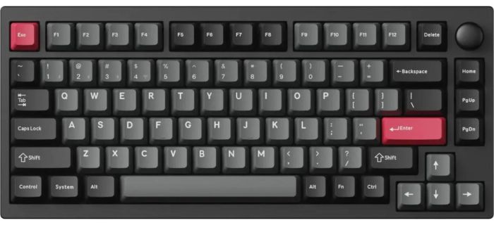Клавиатура механическая Lemokey  P1 Pro 84Key, Keychron Super Brown, WL/BT/USB-A, QMK/VIA, Hot-Swap, EN/UKR, RGB,  Knob, Carbon Black