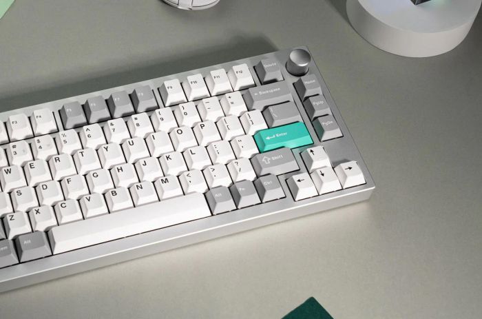 Клавіатура механічна Lemokey  P1 Pro 84Key, Keychron Super Brown, WL/BT/USB-A, QMK/VIA, Hot-Swap, EN/UKR, RGB,  Knob, Space Silver
