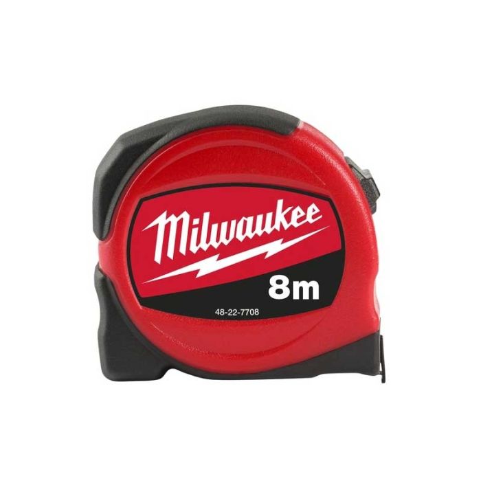 Рулетка Milwaukee, 8мх25мм, с фиксатором сматывания, АБС-пластик