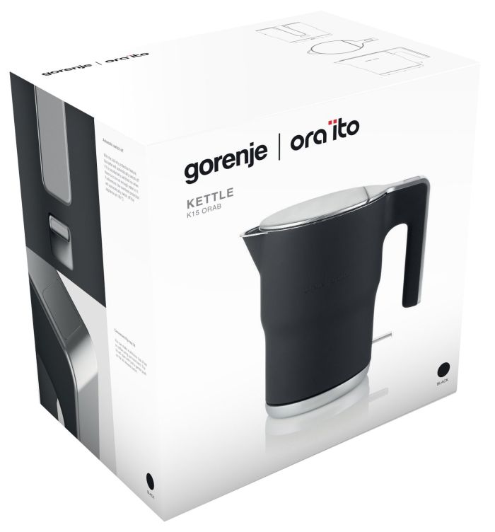 Электрочайник Gorenje 1.5л, с двойными стенками, черный матовый