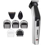 Набір для стрижки Babyliss, для бороди, вусів, голови, носа і тіла, акум., вібраційний мотор, насадок-8, чохол, сталь, сірий