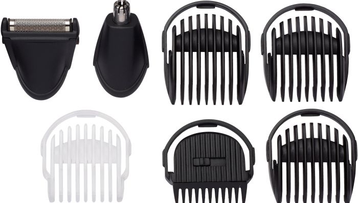 Набор для стрижки  Babyliss для бороды, усов, головы, носа и тела, акум., вибрационный мотор, насадок-8, чехол, сталь, серый