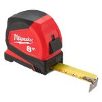 Рулетка Milwaukee Pro Compact, 8мх25мм, с фиксатором сматывания, АБС-пластик