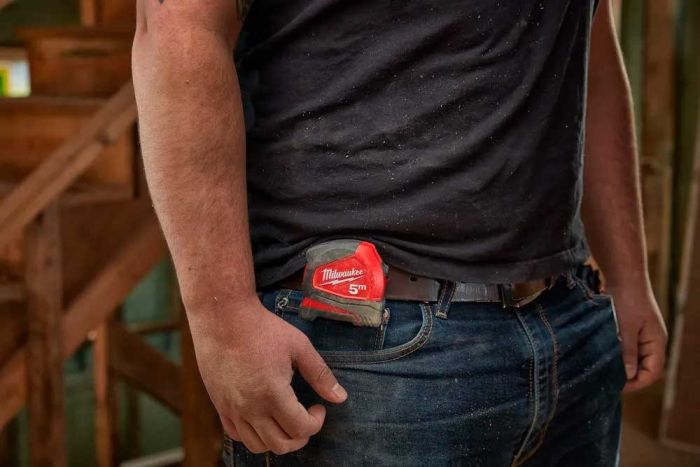 Рулетка Milwaukee Pro Compact, 5мх19мм, з фіксатором змотування, АБС-пластик