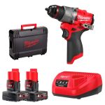 Шуруповерт-дрель аккумуляторная Milwaukee M12 FPD2-402X 12В 2х4А·час 45Нм 450·1550об·мин ЗП M12 кейс 1.4кг