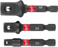 Переходник Milwaukee, набор 3шт, 1/4", 3/8", 1/2", для торцевых головок