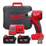 Винтоверт ударный аккумуляторный Milwaukee M18 BLIDRC-402C 18В АКБ 2х4А·час 0-3600об·мин 190Нм ЗП M12-18C кейс 1.3кг