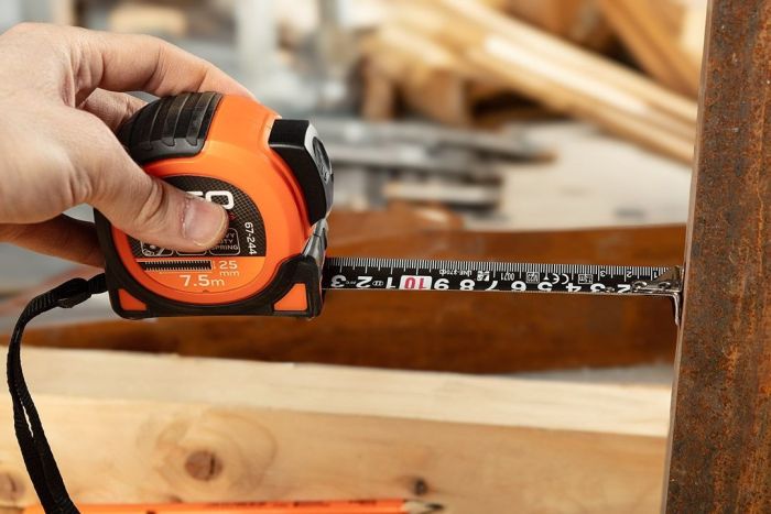 Рулетка Neo Tools Super Black, 7.5мx25мм, с фиксатором сматывания, магнит