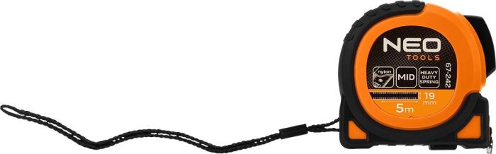 Рулетка Neo Tools Super Black, 5мx19мм, с фиксатором сматывания, магнит