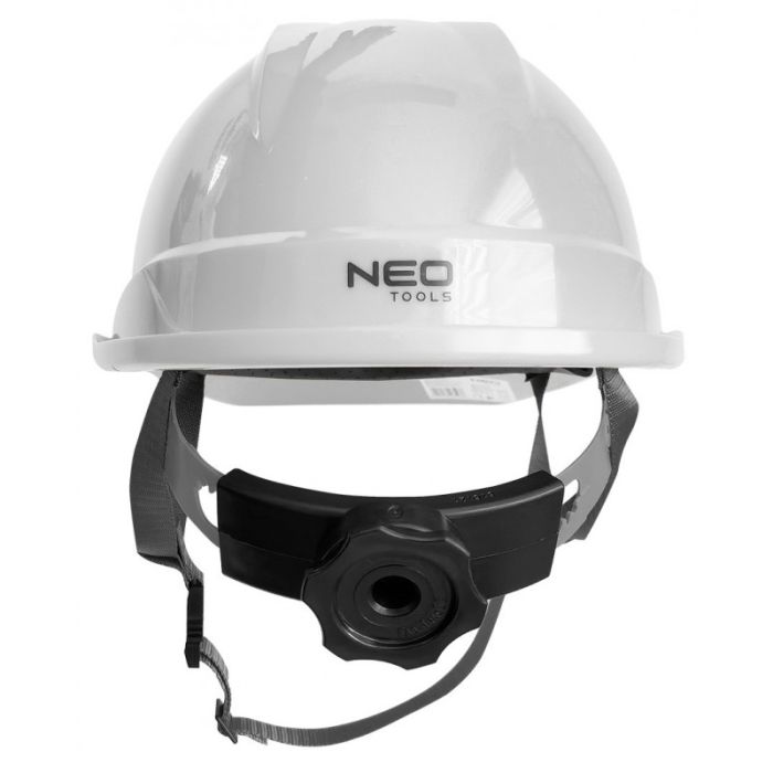 Каска захисна Neo Tools, пластик ABS, пряжка для регулювання, білий