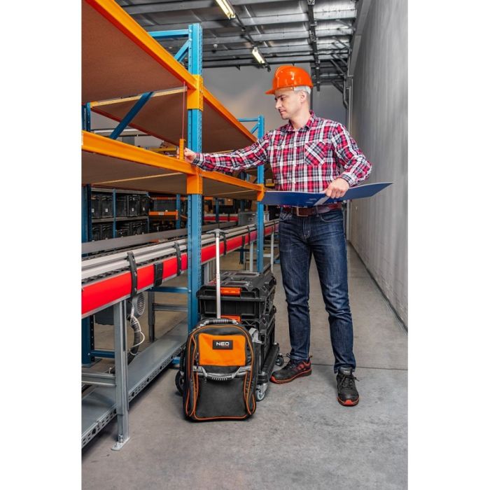 Каска защитная Neo Tools, пластик полипропилен HDPE, пряжка для регулировки, оранжевый