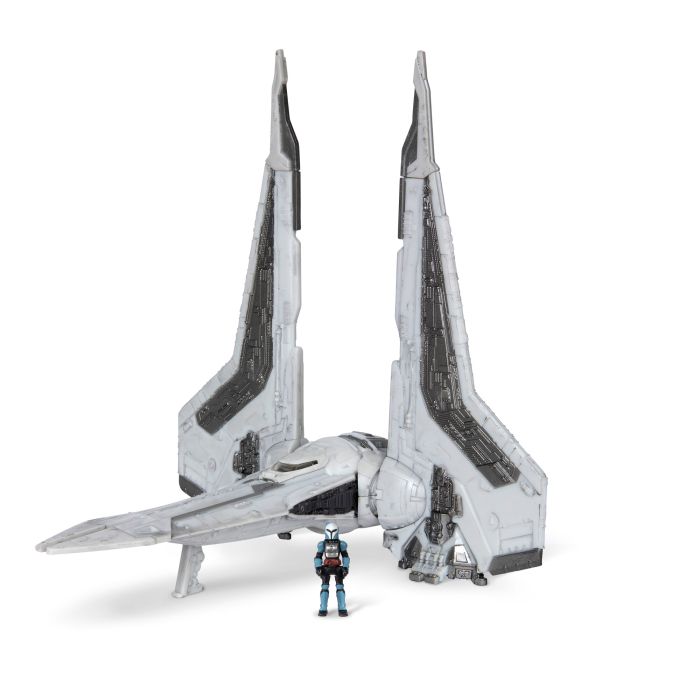 Игровая коллекционная фигурка Star Wars Medium Vehicle Транспорт и фигурка Kom'rk-Class Mandalorian Starfighter 12.5см