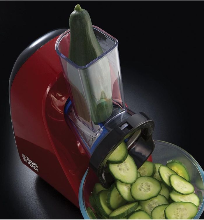 Мультирізка Russell Hobbs Desire Slice&Go, 200Вт, 3 насадки, корпус-пластик, червоний