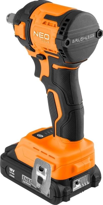 Гайковерт ударний Neo Tools Energy+ 18В безщітковий 2500об/хв 350Нм 1/2" 3 швидкості 1.1кг без АКБ та ЗП