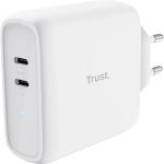 Зарядний пристрій мережевий Trust Maxo 65Вт, 2xUSB-C PD, білий