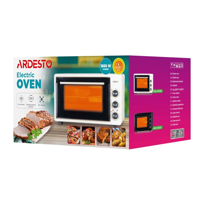 Печь электрическая ARDESTO, 50л, 1600Вт, механич., вертел, черный