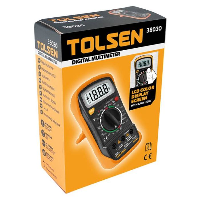 Мультиметр цифровой Tolsen, 0-600В, LCD-дисплей с подсветкой