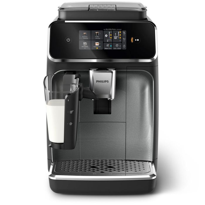 Кавомашина Philips Series 2300 LatteGo, 1.8л, зерно+мелена, автомат.капуч, дисплей, авторецептів -4, чорний
