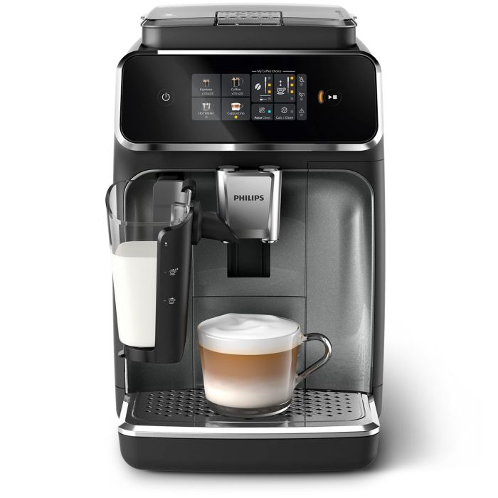 Кавомашина Philips Series 2300 LatteGo, 1.8л, зерно+мелена, автомат.капуч, дисплей, авторецептів -4, чорний