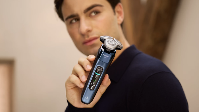 Бритва електр. Philips Series i9000 Prestige SkinIQ роторная,  бритв.головок-3, Li-Ion, сух.+влажн., индикат. заряда, тверд. чехол, синий