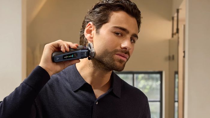 Бритва електр. Philips Series i9000 Prestige SkinIQ роторная,  бритв.головок-3, Li-Ion, сух.+влажн., индикат. заряда, тверд. чехол, синий
