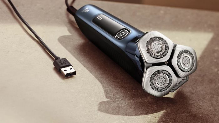 Бритва електр. Philips Series i9000 Prestige SkinIQ роторная,  бритв.головок-3, Li-Ion, сух.+влажн., индикат. заряда, тверд. чехол, синий