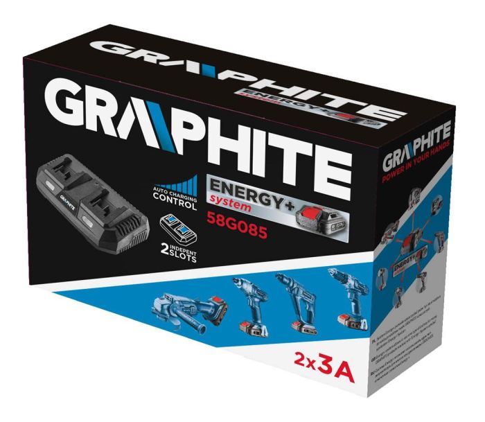 Зарядний пристрій GRAPHITE Energy+ 18В 3А0.74кг