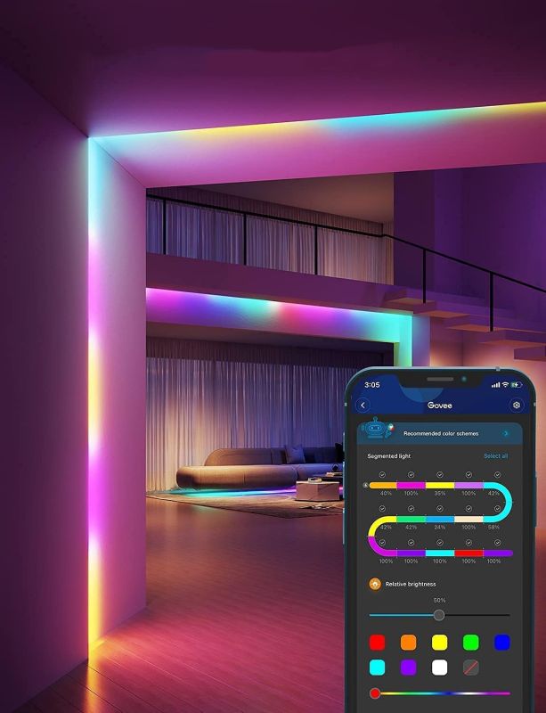 Стрічка світлодіодна розумна Govee H612A Strip Light S With Protective Coating, 5м, RGBICW, WI-FI/Bluetooth, білий