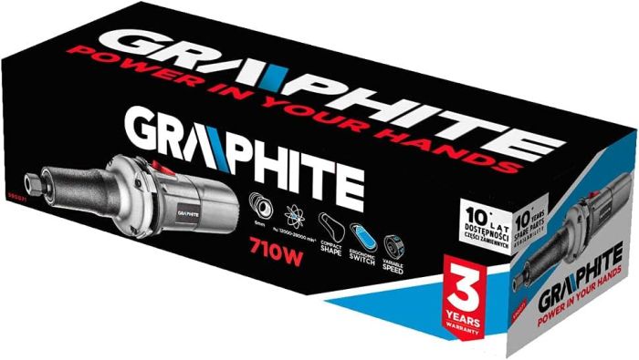 Шліфмашина пряма GRAPHITE 710Вт 12000-28000об/хв 2кг