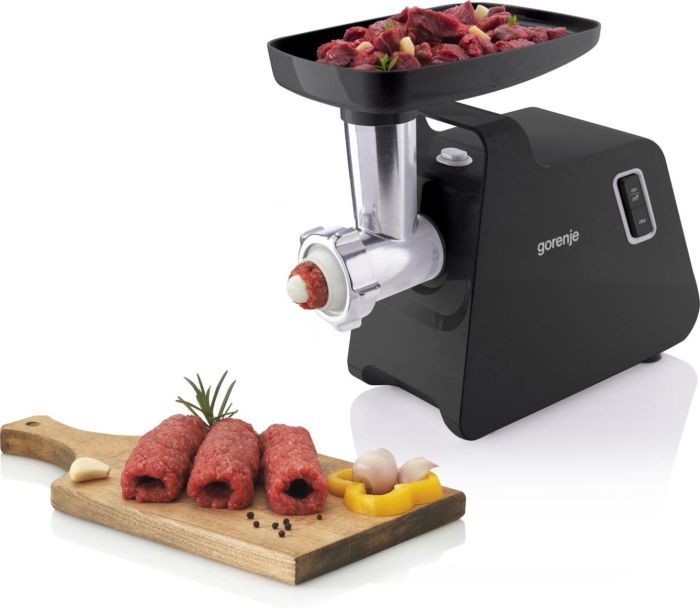 Мясорубка Gorenje, 1700Вт, 2.3кг/мин, 2 решетки, пластик/металл, черный