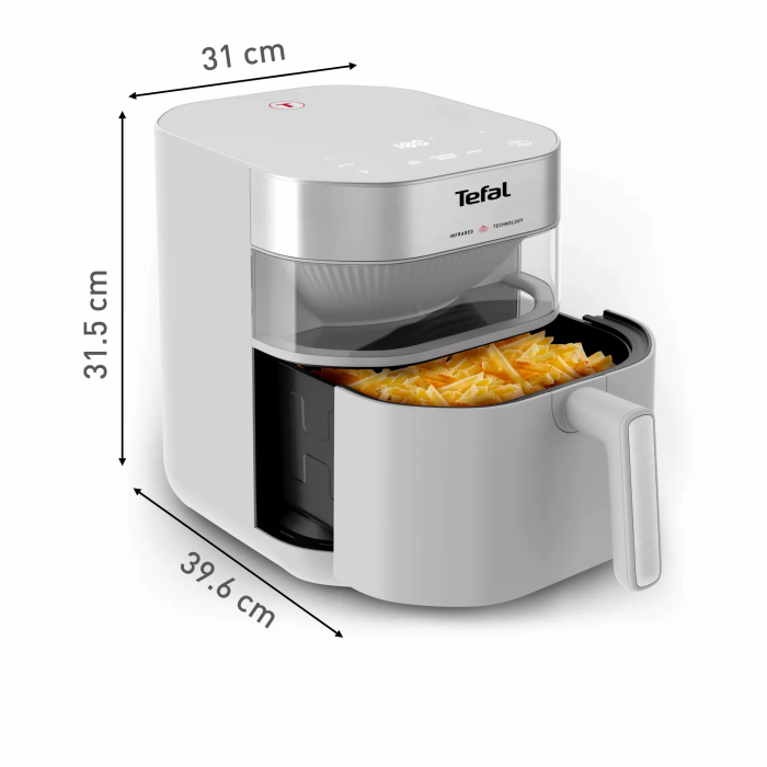 Мультипечь Tefal Easy Fry Infrared, 1500Вт, чаша-7л, сенсорное управл., 8 программ, пластик, светло-серый