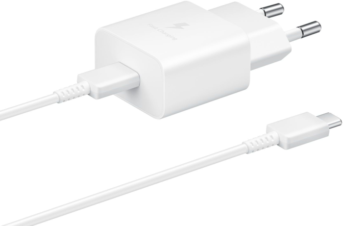Зарядное устройство сетевое Samsung 15Вт USB-С, кабель USB-C > USB-C, 1м, белый