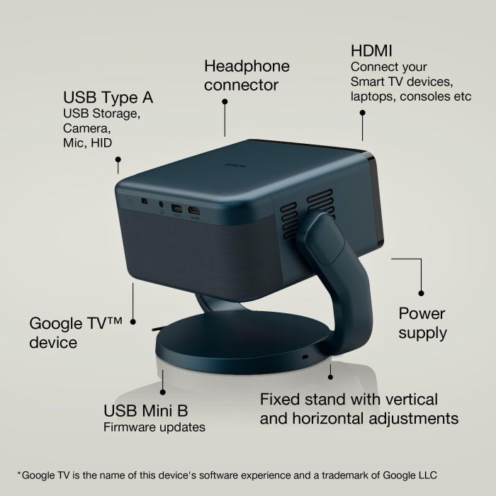 Проектор Epson EF-22N FHD, 1000 lm, LASER, 1, Google TV, Metallic Blue