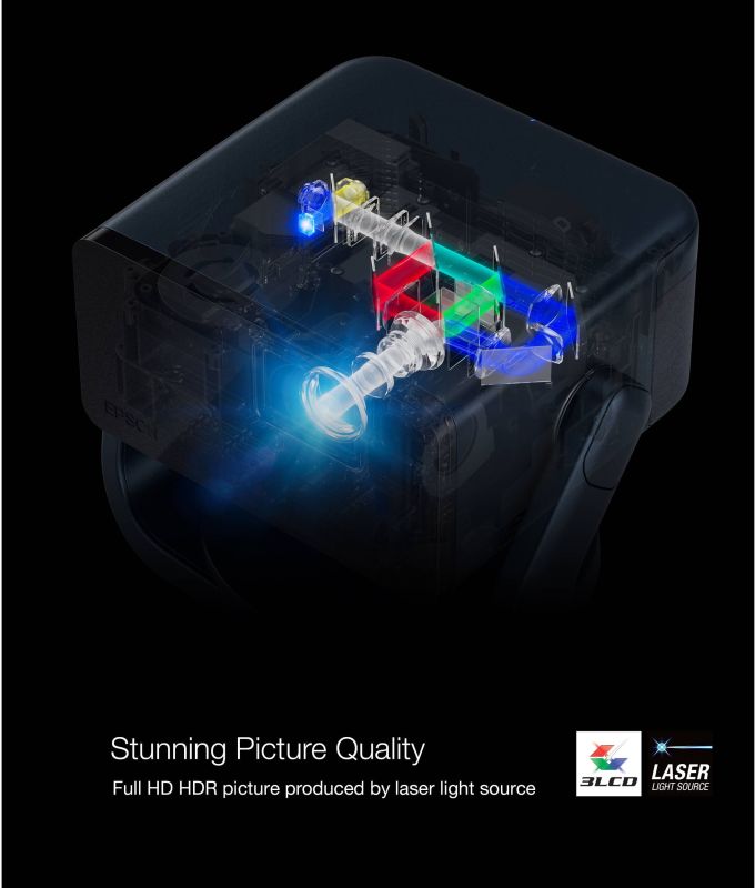 Проектор Epson EF-21R FHD, 1000 lm, LASER, 1, Google TV, Quartz Rose
