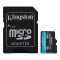Карта памяти Kingston microSD   64GB C10 UHS-I U3 A2 V30 R200MB/s + SD
