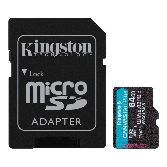 Карта памяти Kingston microSD   64GB C10 UHS-I U3 A2 V30 R200MB/s + SD