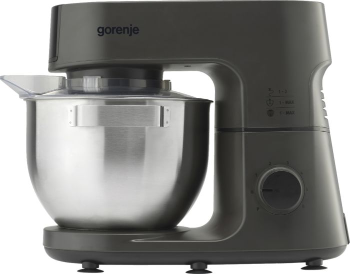 Кухонна машина Gorenje 1000Вт, чаша-метал, корпус-метал, насадок-7, сріблясто-чорний